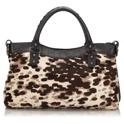 Balenciaga Vintage - Motocross Pony Hair Classic City Bag - Brown - Pony Hair and Leather Handbag - Luxury High Quality - Avvenice