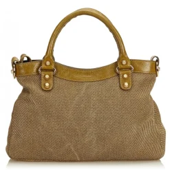 Balenciaga Vintage - Motocross Canvas Giant Town Bag - Brown Beige - Leather and Canvas Handbag - Luxury High Quality - Avvenice