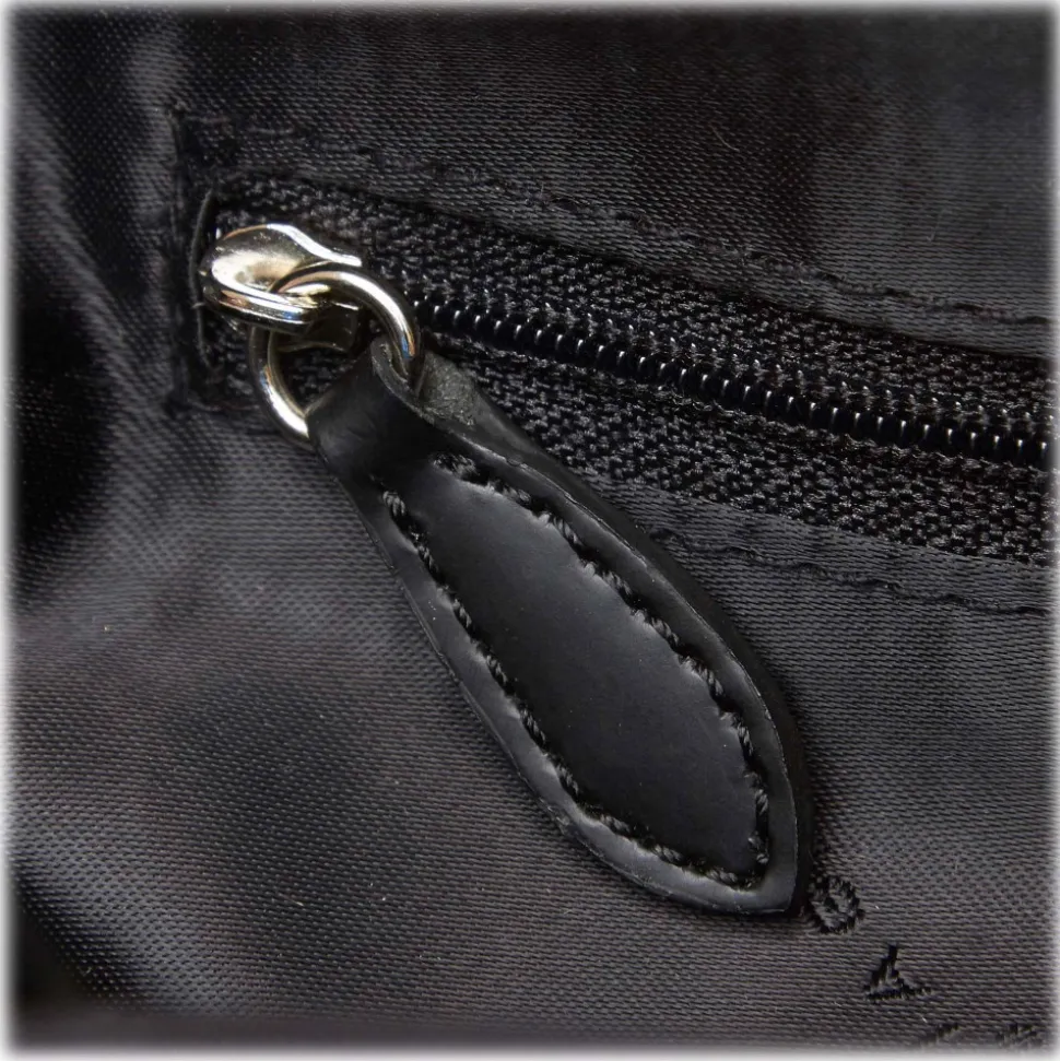 Balenciaga Vintage - Nylon Tote Bag - Black - Leather and Canvas Handbag - Luxury High Quality - Avvenice