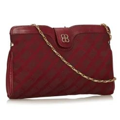 Balenciaga Vintage - Printed Jacquard Chain Bag - Red Bordeaux - Leather and Canvas Handbag - Luxury High Quality - Avvenice