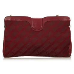 Balenciaga Vintage - Printed Jacquard Chain Bag - Red Bordeaux - Leather and Canvas Handbag - Luxury High Quality - Avvenice