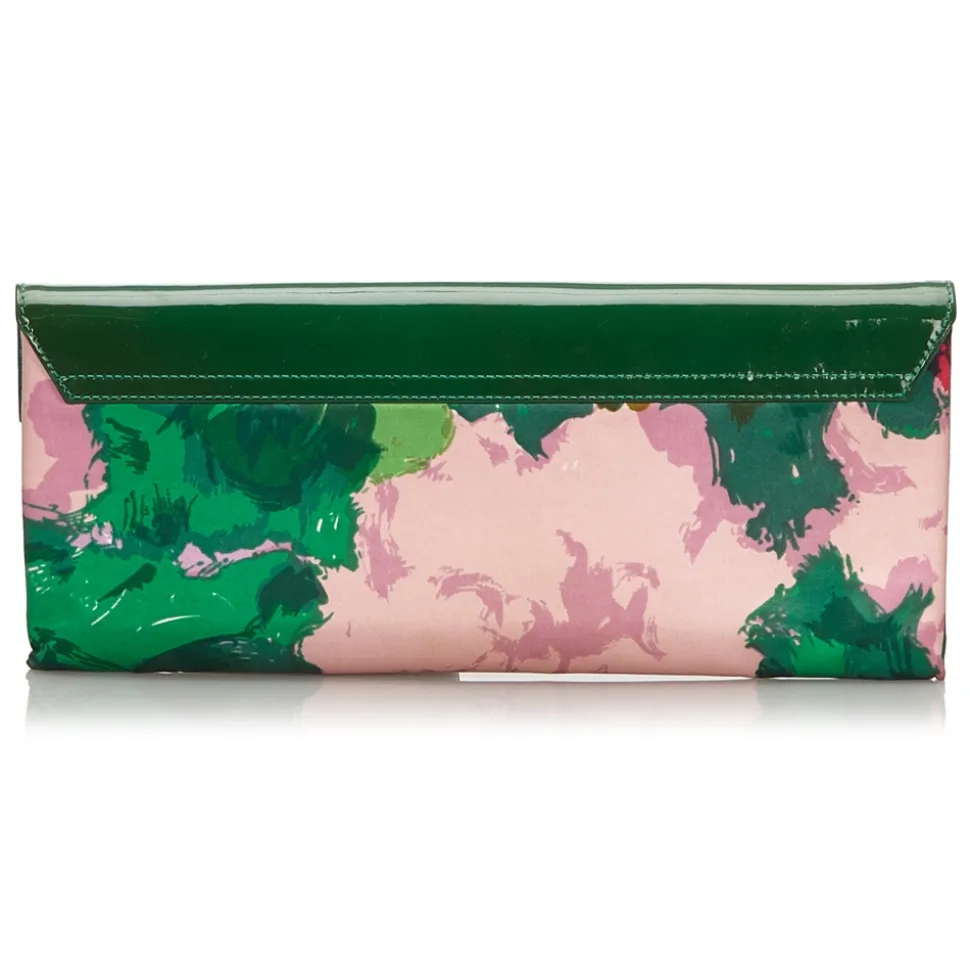 Balenciaga Vintage - Satin Clutch Bag - Green - Fabric and Patent Leather Clutch Bag - Luxury High Quality - Avvenice