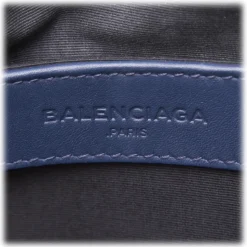 Balenciaga Vintage - Straw Le Dix Satchel - Blue Navy - Straw and Leather Handbag - Luxury High Quality - Avvenice