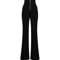 Balmain - Button Embellished Trousers - Black - Balmain Exclusive Luxury Collection - Avvenice