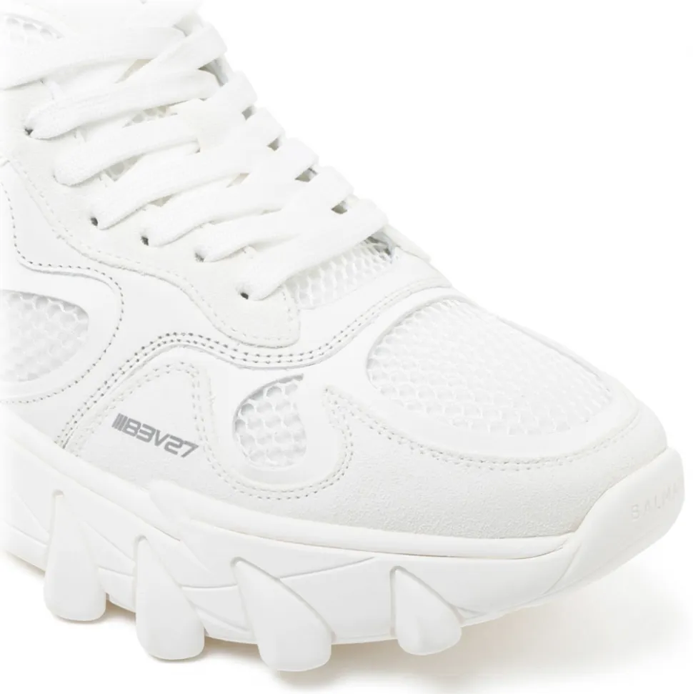 Balmain - Calf Leather Sneakers - White - Balmain Exclusive Luxury Collection - Avvenice