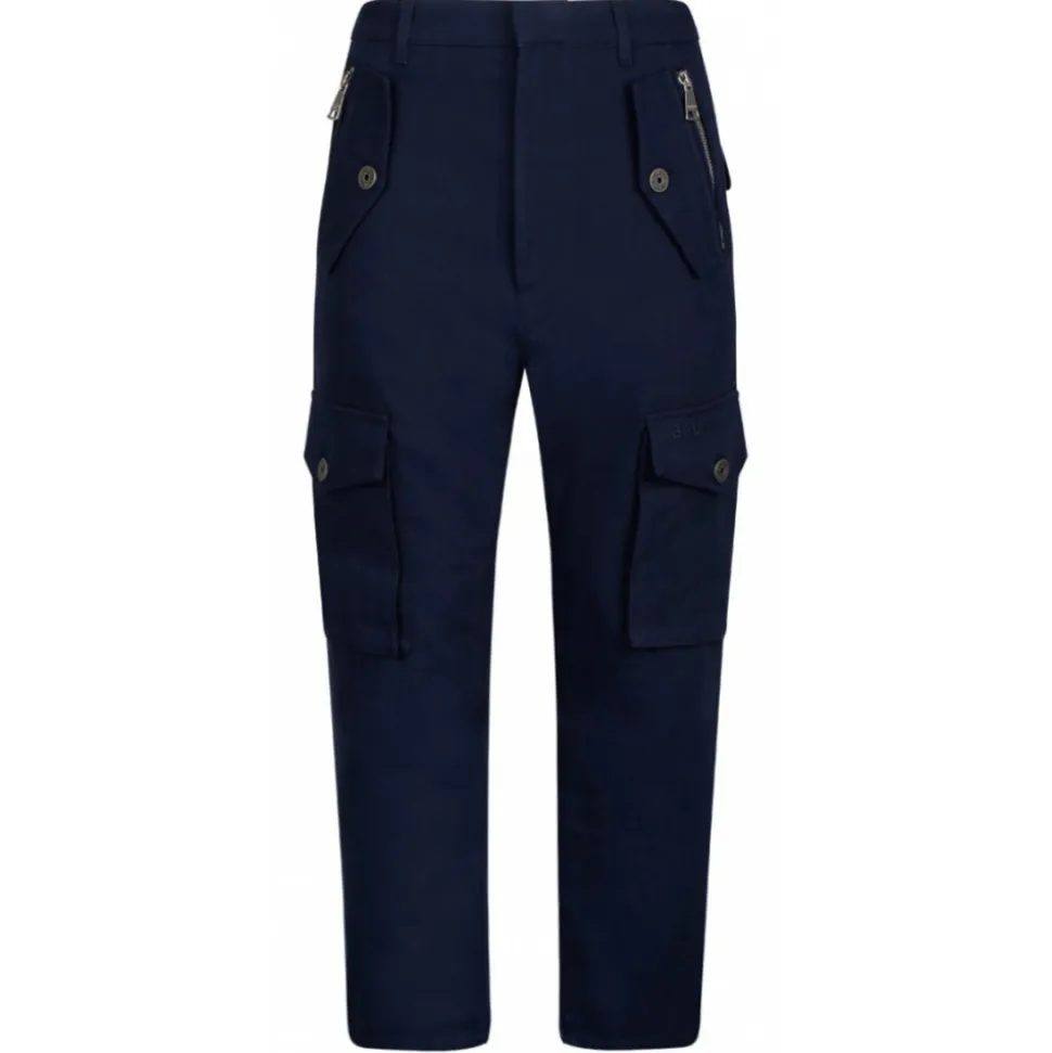 Balmain - Cotton Cargo Trousers - Navy Blue - Balmain Exclusive Luxury Collection - Avvenice