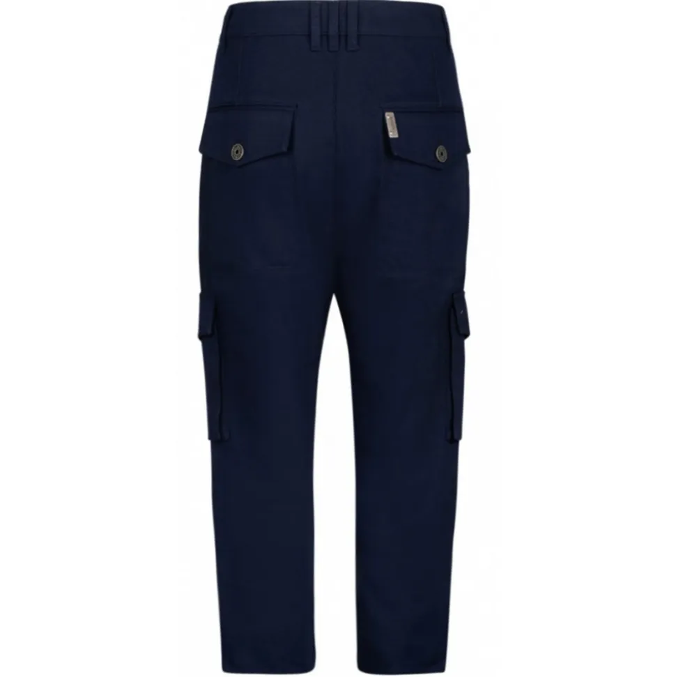 Balmain - Cotton Cargo Trousers - Navy Blue - Balmain Exclusive Luxury Collection - Avvenice