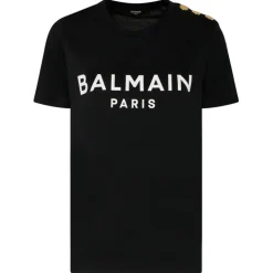 Balmain - Cotton Logo Print T-Shirt - Black White - Balmain Exclusive Luxury Collection - Avvenice