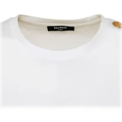 Balmain - Cotton Logo Print T-Shirt - White Black - Balmain Exclusive Luxury Collection - Avvenice