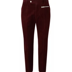 Balmain - Cotton Suede Cropped Trousers - Bordeaux Red - Balmain Exclusive Luxury Collection - Avvenice