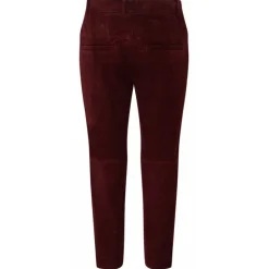 Balmain - Cotton Suede Cropped Trousers - Bordeaux Red - Balmain Exclusive Luxury Collection - Avvenice