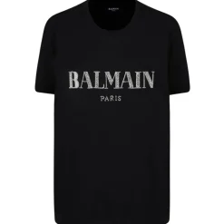 Balmain - Crystal Logo T-Shirt - Black - Balmain Exclusive Luxury Collection - Avvenice