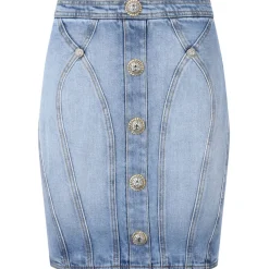 Balmain - Denim Mini Skirt - Light Blue - Balmain Exclusive Luxury Collection - Avvenice