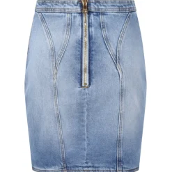 Balmain - Denim Mini Skirt - Light Blue - Balmain Exclusive Luxury Collection - Avvenice