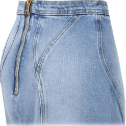 Balmain - Denim Mini Skirt - Light Blue - Balmain Exclusive Luxury Collection - Avvenice