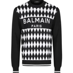 Balmain - Diamond Jacquard Jumper - Black - Balmain Exclusive Luxury Collection - Avvenice