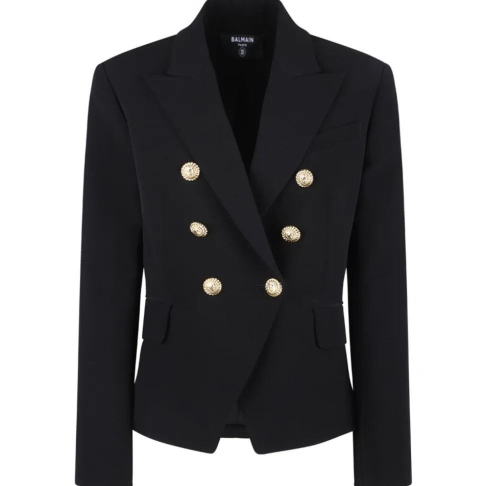 Balmain - Double Breasted Blazer - Black - Balmain Exclusive Luxury Collection - Avvenice
