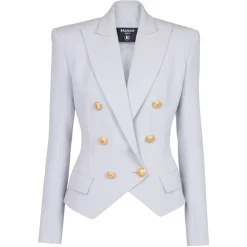 Balmain - Double-Breasted Wool Jacket - Blue - Exclusive Luxury Collection - Avvenice