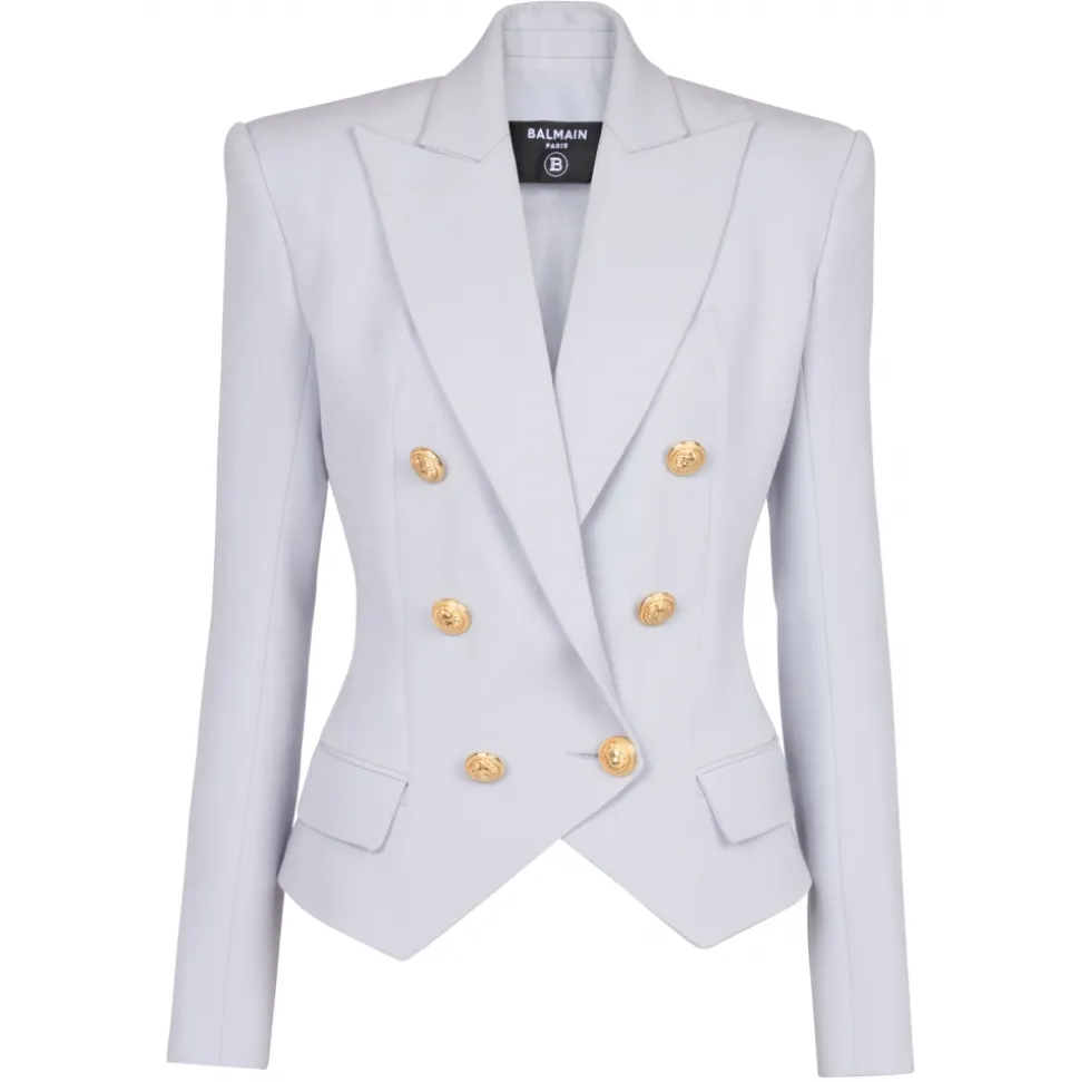 Balmain - Double-Breasted Wool Jacket - Blue - Exclusive Luxury Collection - Avvenice