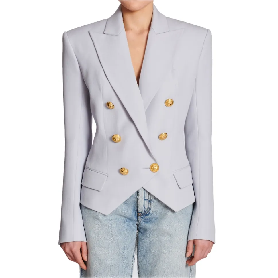Balmain - Double-Breasted Wool Jacket - Blue - Exclusive Luxury Collection - Avvenice