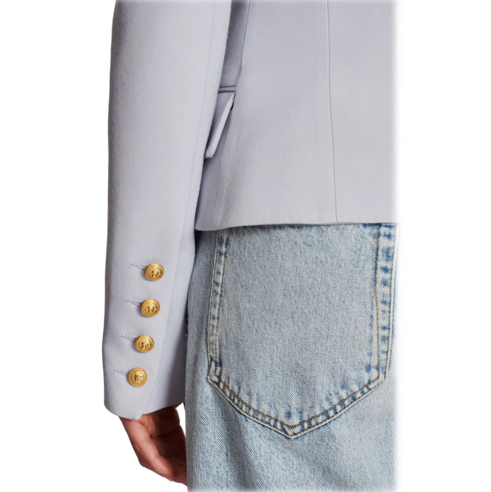 Balmain - Double-Breasted Wool Jacket - Blue - Exclusive Luxury Collection - Avvenice