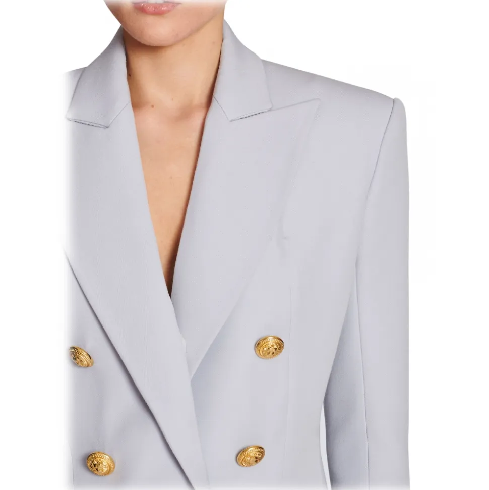 Balmain - Double-Breasted Wool Jacket - Blue - Exclusive Luxury Collection - Avvenice