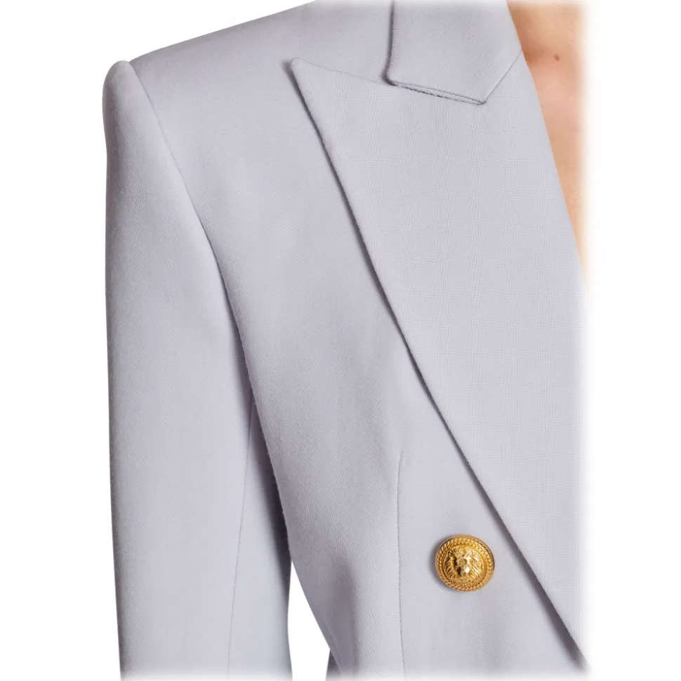 Balmain - Double-Breasted Wool Jacket - Blue - Exclusive Luxury Collection - Avvenice