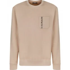 Balmain - Embossed Logo Sweatshirt - Beige - Balmain Exclusive Luxury Collection - Avvenice