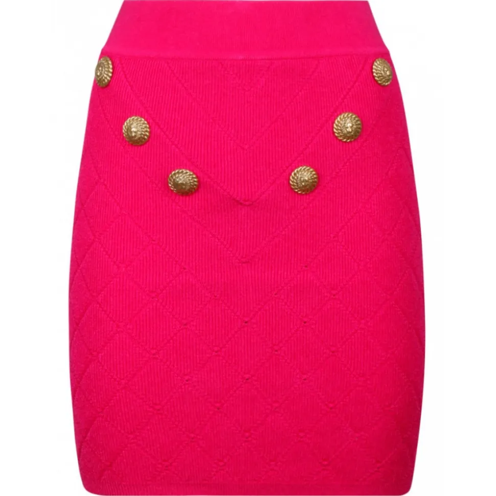 Balmain - Fine Knit Skirt - Fuchsia - Balmain Exclusive Luxury Collection - Avvenice