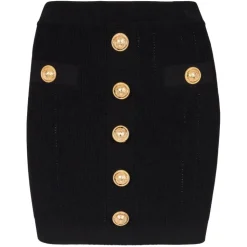 Balmain - High Waist Mini Skirt - Black - Balmain Exclusive Luxury Collection - Avvenice
