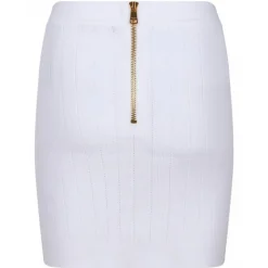 Balmain - High Waist Miniskirt - White - Balmain Exclusive Luxury Collection - Avvenice