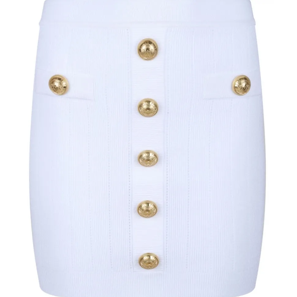 Balmain - Knit Skirt - White - Balmain Exclusive Luxury Collection - Avvenice
