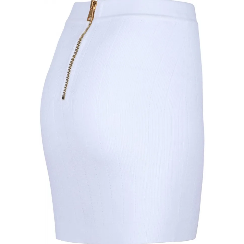 Balmain - Knit Skirt - White - Balmain Exclusive Luxury Collection - Avvenice
