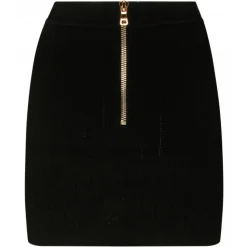 Balmain - Knitted Buttoned Mini Skirt - Black - Balmain Exclusive Luxury Collection - Avvenice