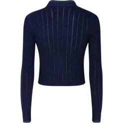 Balmain - Knitted Construction Cropped Cardigan - Navy Blue - Balmain Exclusive Luxury Collection - Avvenice