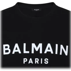 Balmain - Logo Print Longsleeves T-Shirt - Black - Balmain Exclusive Luxury Collection - Avvenice