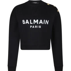 Balmain - Logo Print Sweatshirt - Black - Balmain Exclusive Luxury Collection - Avvenice