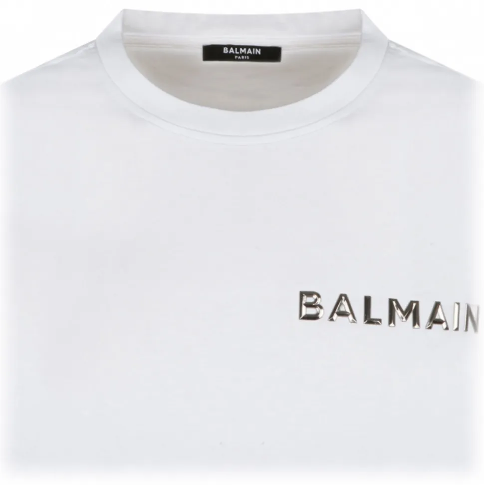 Balmain - Logo Print T-Shirt - White - Balmain Exclusive Luxury Collection - Avvenice