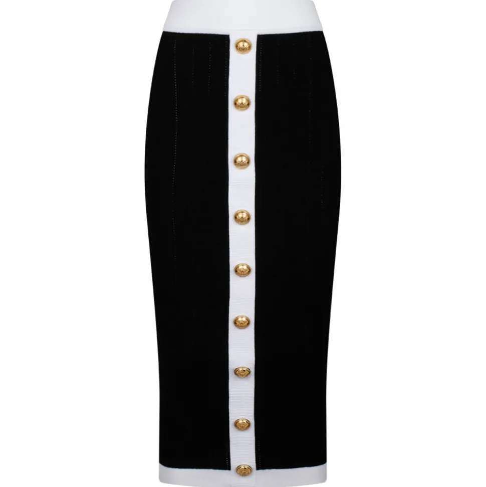 Balmain - Midi Skirt - Black White - Balmain Exclusive Luxury Collection - Avvenice