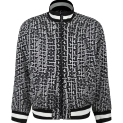 Balmain - Monogram Reversible Bomber Jacket - Black White - Balmain Exclusive Luxury Collection - Avvenice