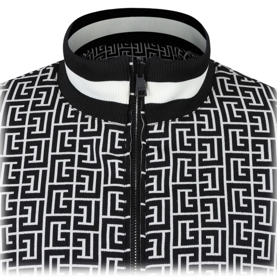 Balmain - Monogram Reversible Bomber Jacket - Black White - Balmain Exclusive Luxury Collection - Avvenice