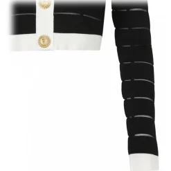 Balmain - Off Shoulder Top - Black White - Balmain Exclusive Luxury Collection - Avvenice