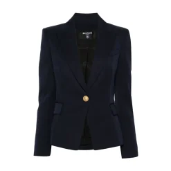 Balmain - One Button Wool Jacket - Marine - Balmain Exclusive Luxury Collection - Avvenice