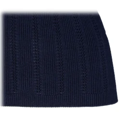 Balmain - Pointelle Knit High Neck Top - Navy Blue - Balmain Exclusive Luxury Collection - Avvenice