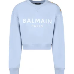 Balmain - Printed Sweatshirt - Light Blue - Balmain Exclusive Luxury Collection - Avvenice
