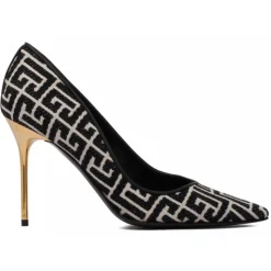 Balmain - Ruby Monogram Pumps - Ivory Black - Balmain Exclusive Luxury Collection - Avvenice