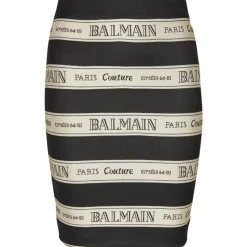 Balmain - Short Jacquard Skirt - Black Beige - Balmain Exclusive Luxury Collection - Avvenice