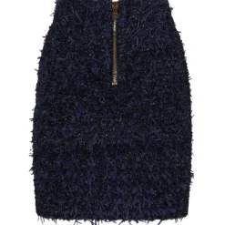 Balmain - Tweed Mini Skirt - Dark Blue - Balmain Exclusive Luxury Collection - Avvenice