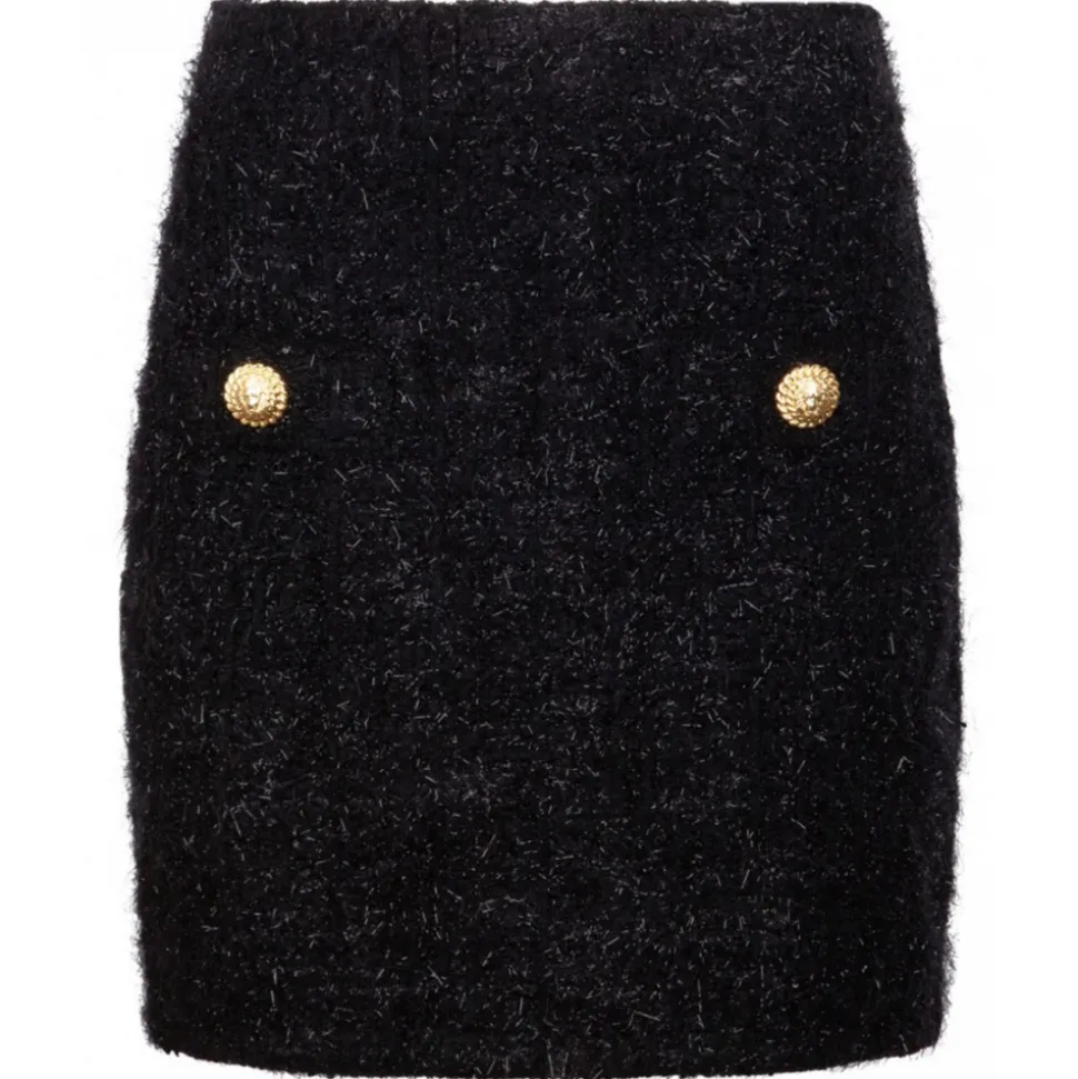 Balmain - Tweed Mini Skirt - Black - Balmain Exclusive Luxury Collection - Avvenice