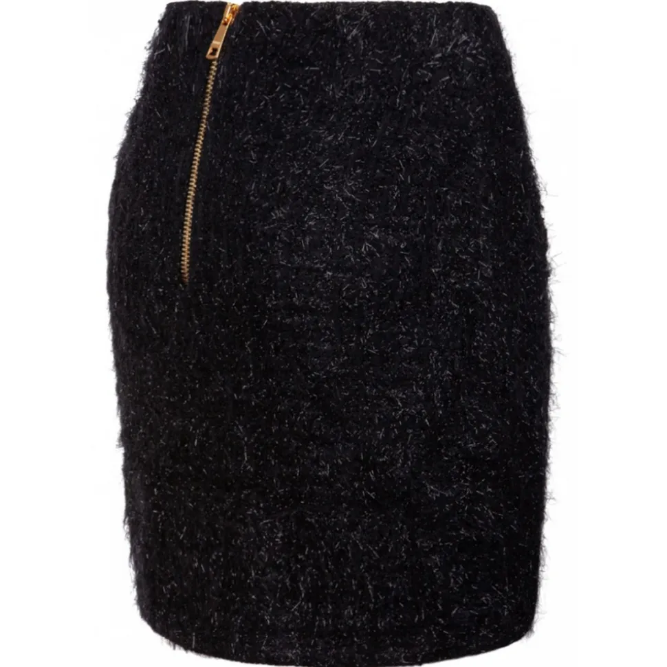 Balmain - Tweed Mini Skirt - Black - Balmain Exclusive Luxury Collection - Avvenice